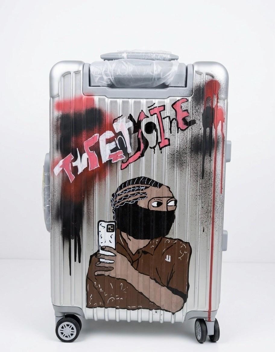 Personalised Graffiti Suitcase | Custom Hand Painted Luggage | Unique Travel Gift