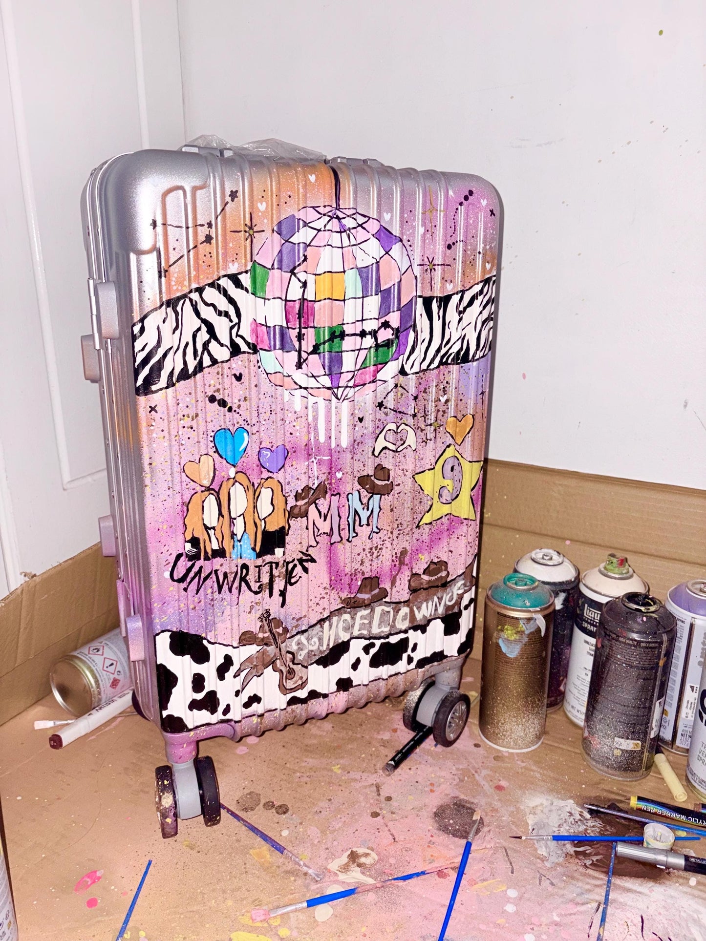 Personalised Carry On Suitcase | Custom Painted Luggage | Luxury Travel Accessory | Travel Lover Gift