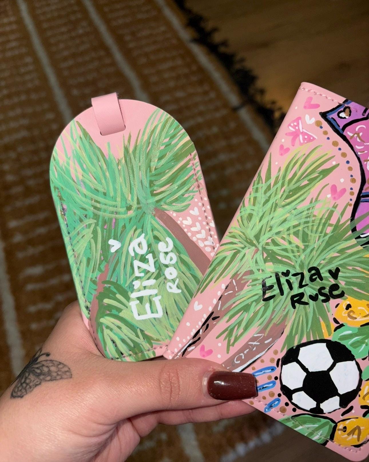Custom Name Passport Cover | Personalised Passport Holder | Hand Painted Travel Accessory