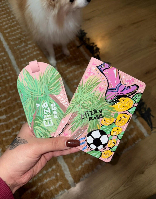 Custom Name Passport Cover | Personalised Passport Holder | Hand Painted Travel Accessory