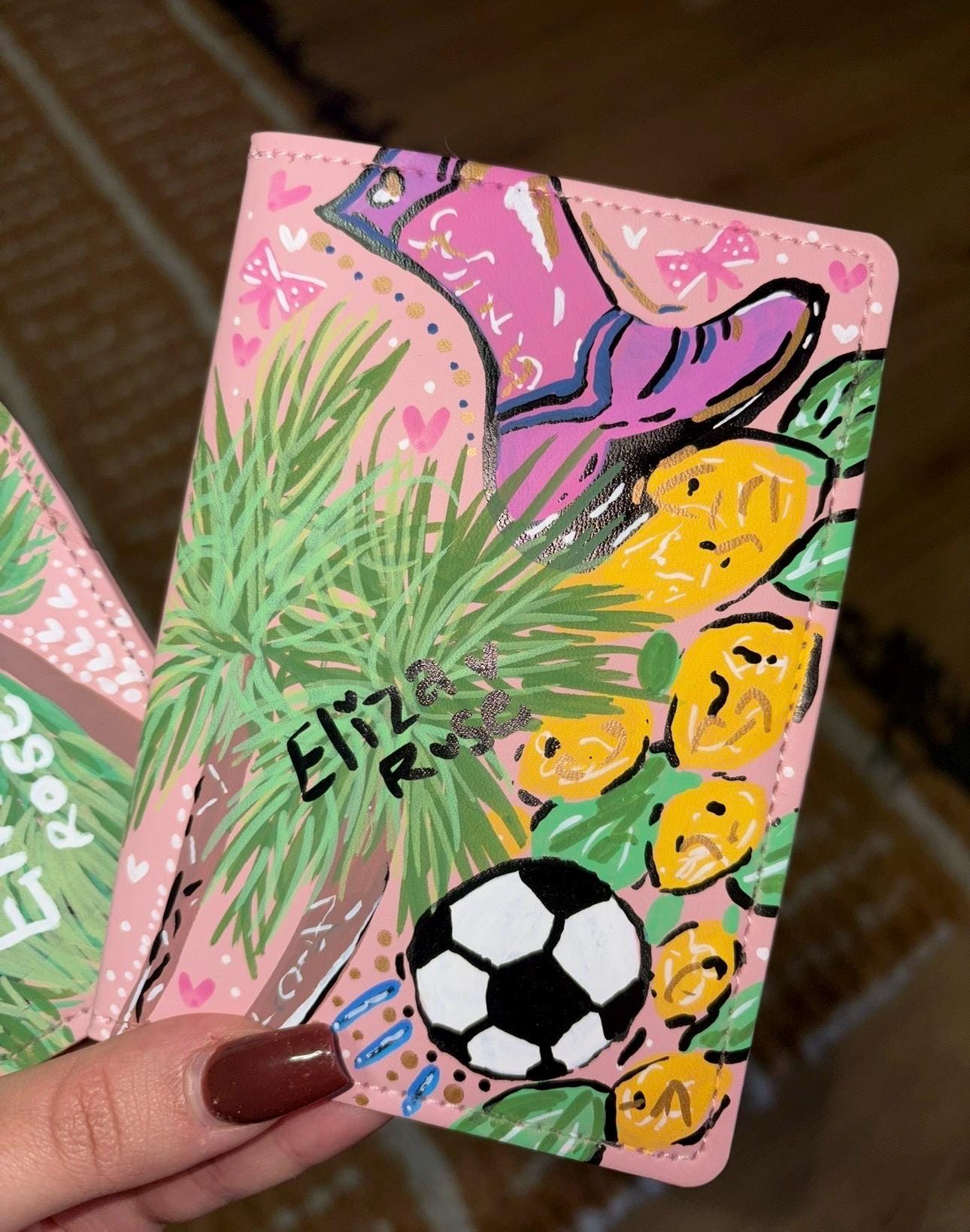 Custom Name Passport Cover | Personalised Passport Holder | Hand Painted Travel Accessory