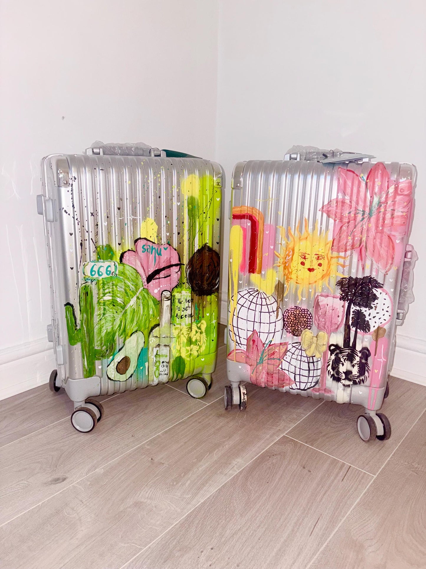 Custom Graffiti Suitcase | Personalized Luggage | Hand Painted Travel Case | Unique Vacation Gift
