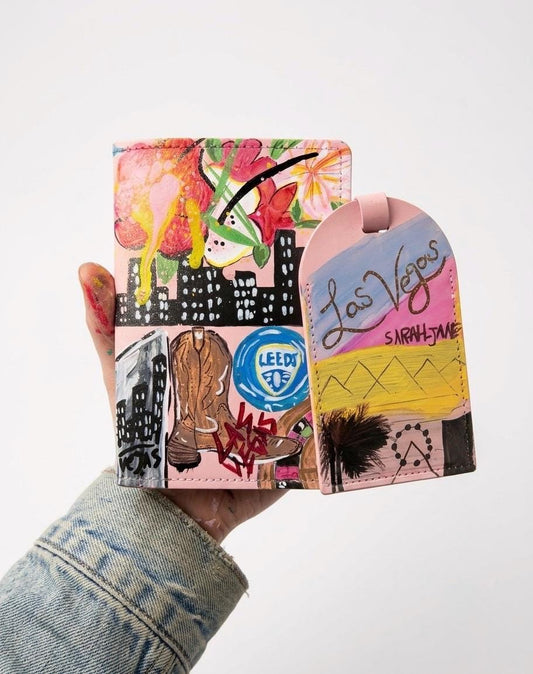 Custom Hand-Painted Passport Cover & Luggage Tag Set | Personalised Travel Accessory