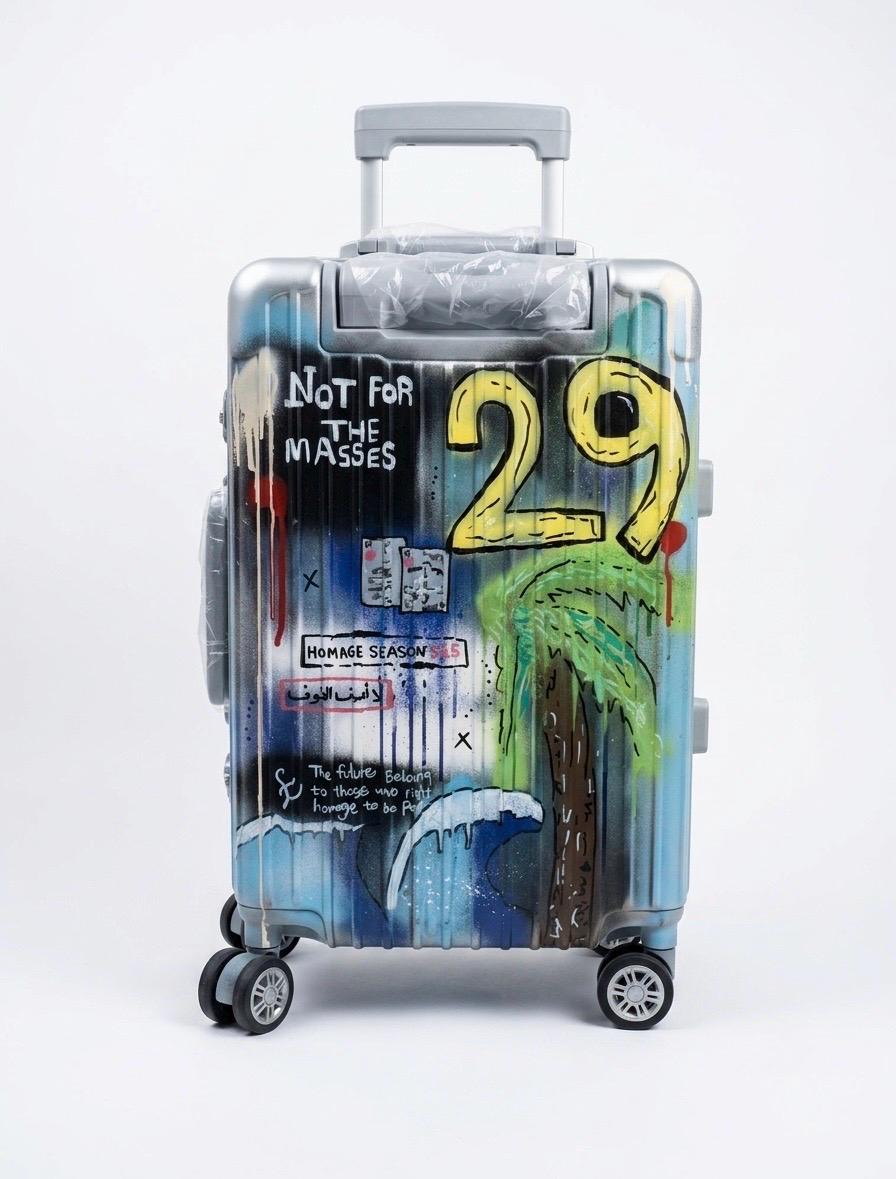Personalised Graffiti Suitcase | Custom Hand Painted Luggage | Unique Travel Gift