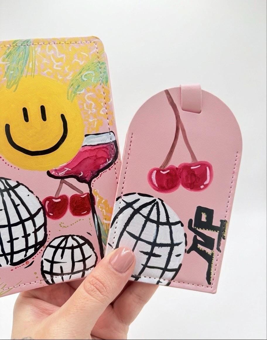 Personalised Passport Case | Custom Painted Passport Cover | Airport Style Travel Accessory