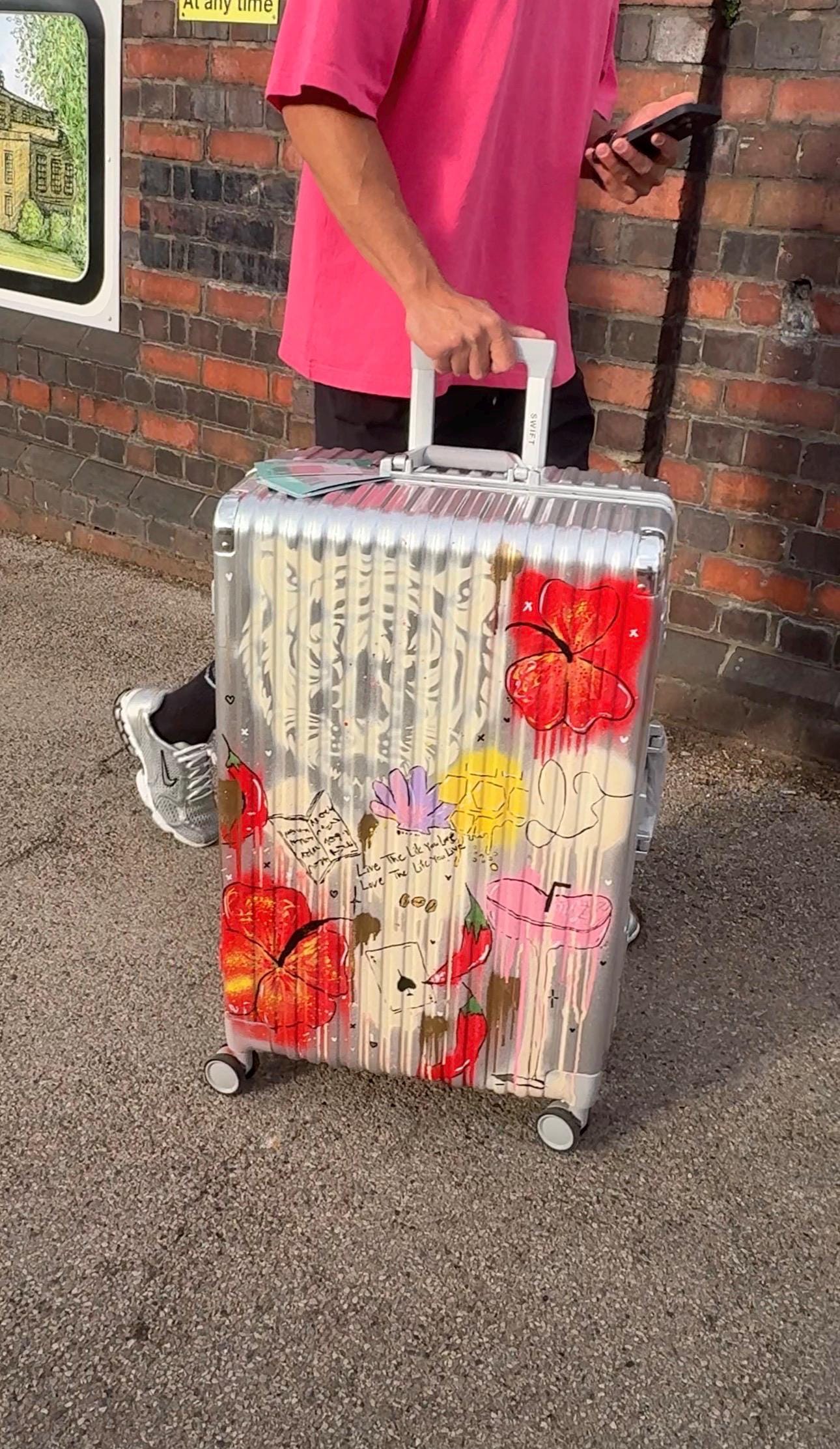 Custom Hand Painted Suitcase | Personalized Luggage | Travel Case Essentials