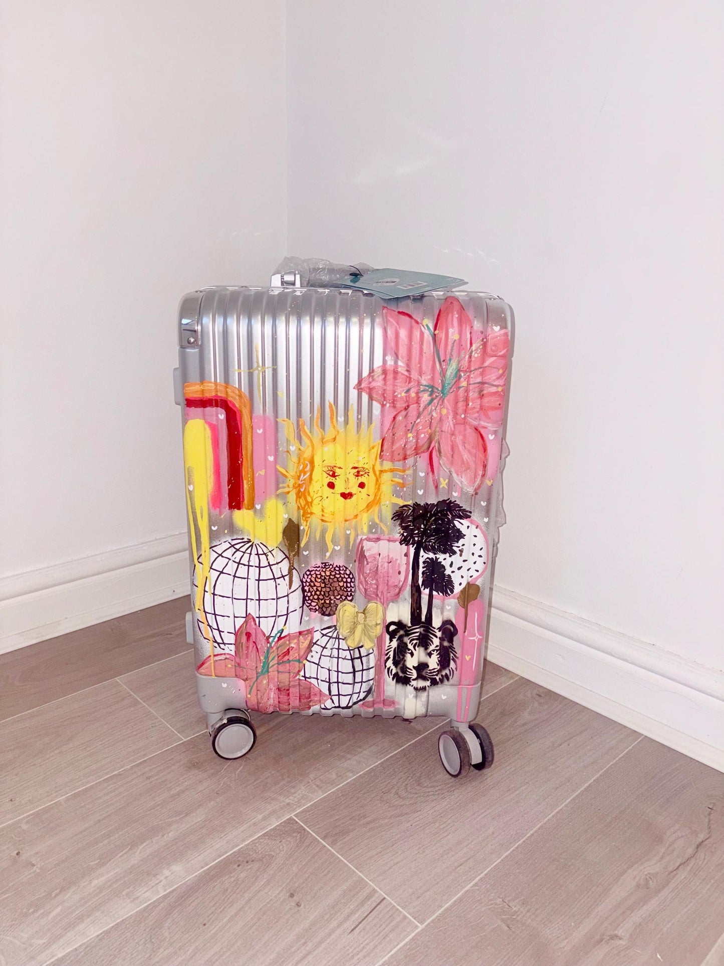 Custom Painted Suitcase | Personalised Luggage with Name, Travel Case