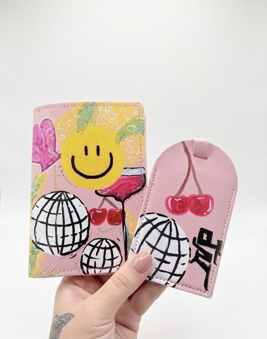 Personalised Passport Case | Custom Painted Passport Cover | Airport Style Travel Accessory