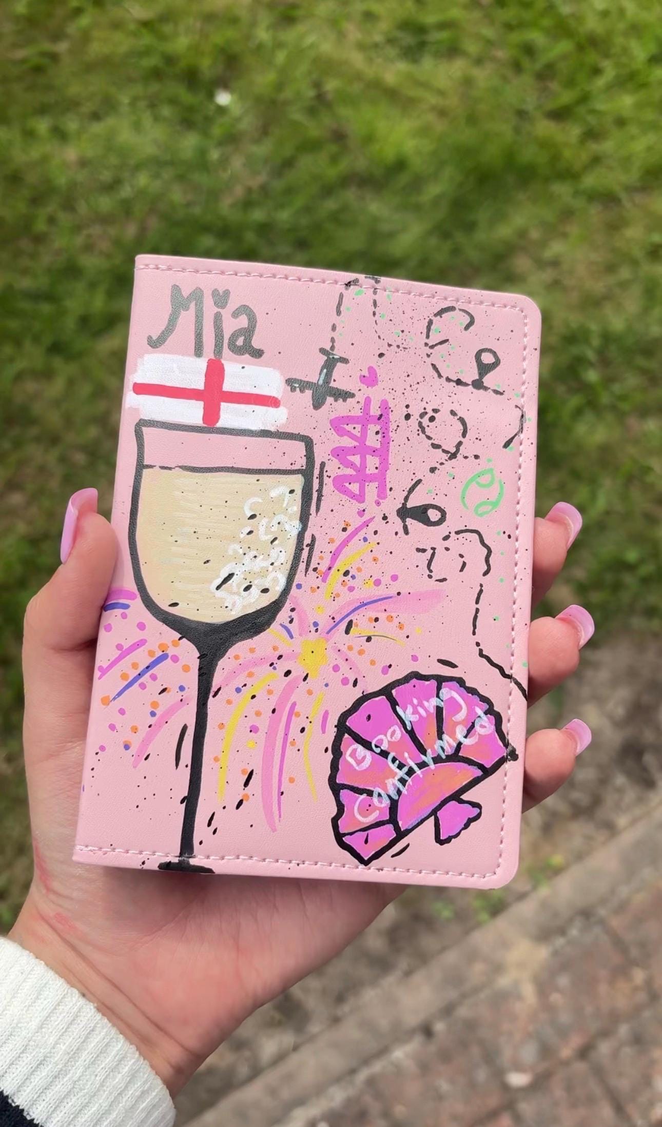 Custom Hand-Painted Passport Cover | Personalized Travel Accessory, Luggage Tag Set