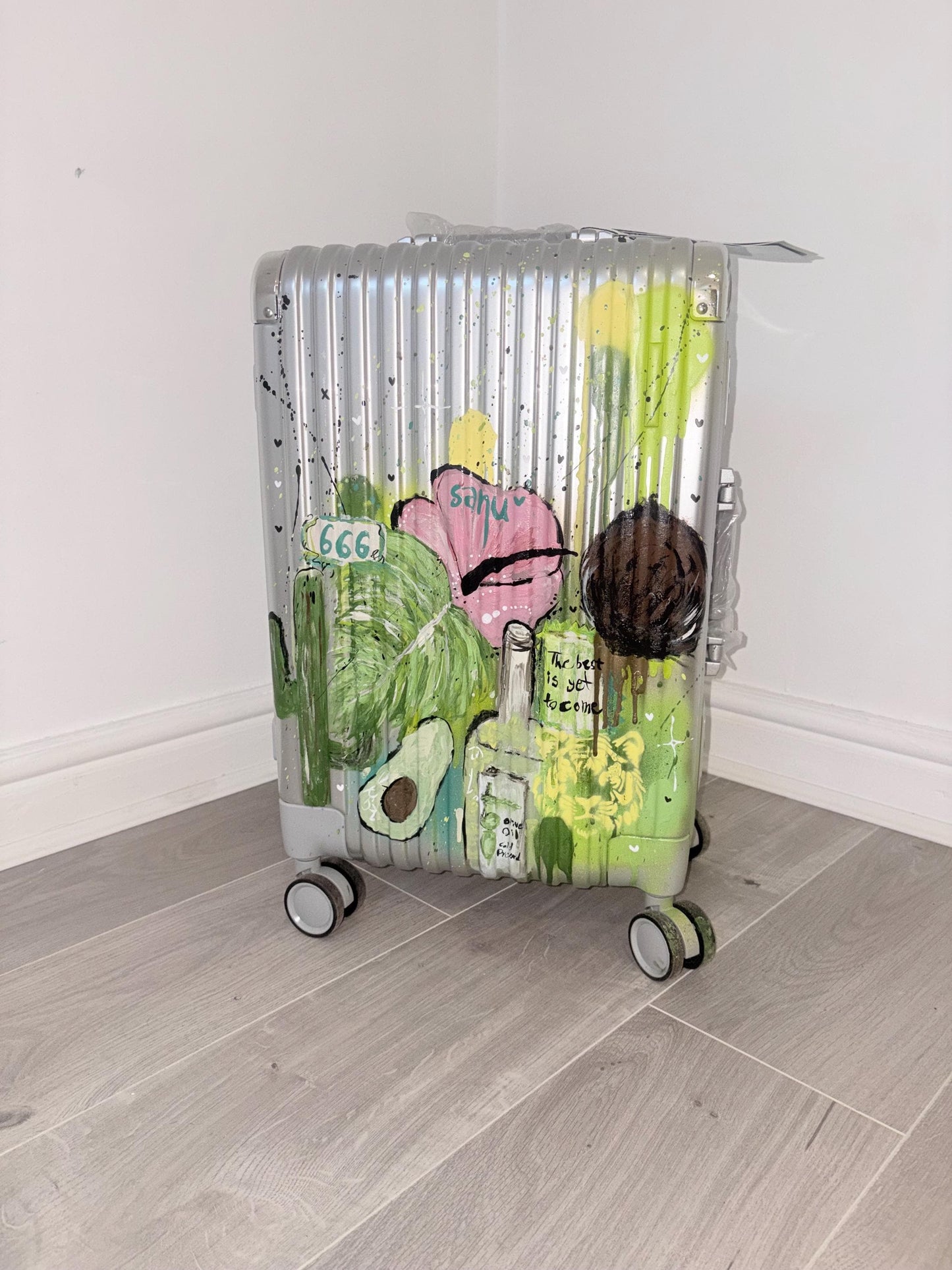 Custom Graffiti Suitcase | Personalized Luggage | Hand Painted Travel Case | Unique Vacation Gift