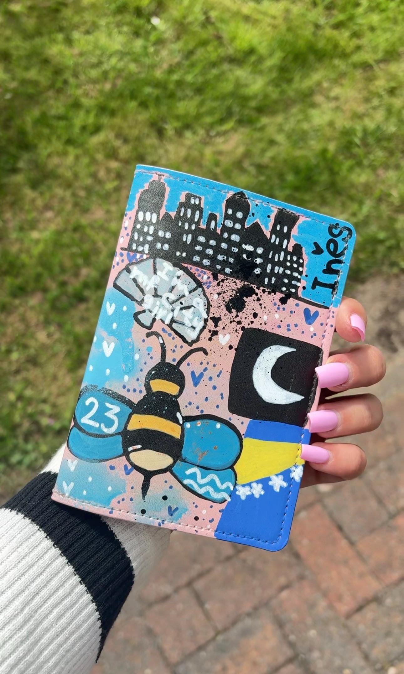 Hand Painted Passport Holder | One of a Kind Passport Cover | Unique Travel Gift | Custom Artwork