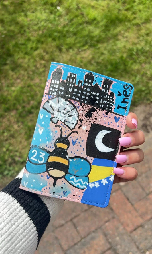 Hand Painted Passport Holder | One of a Kind Passport Cover | Unique Travel Gift | Custom Artwork