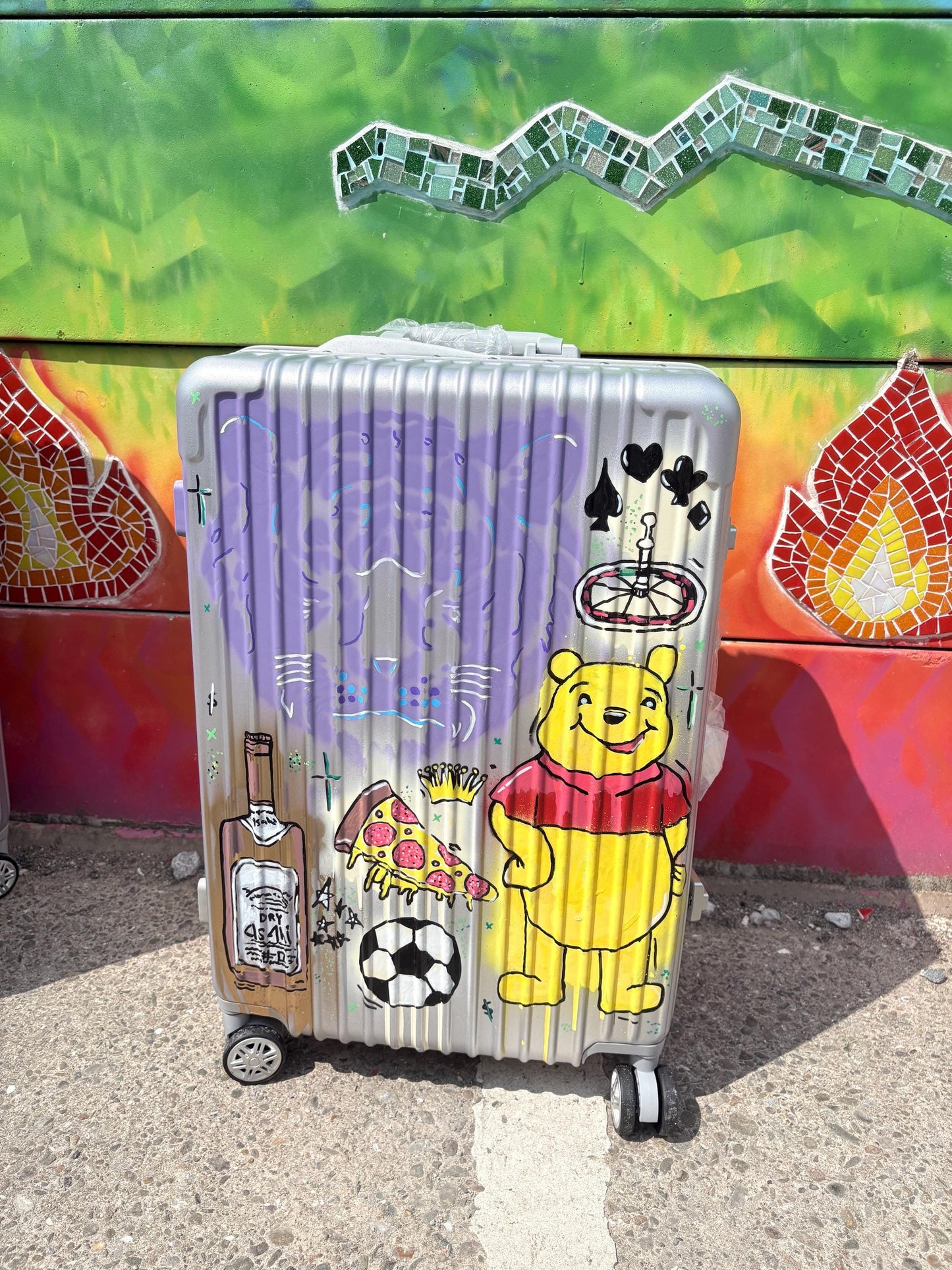 Custom cabin suitcase , suitcase included , unique customised cabin suitcase